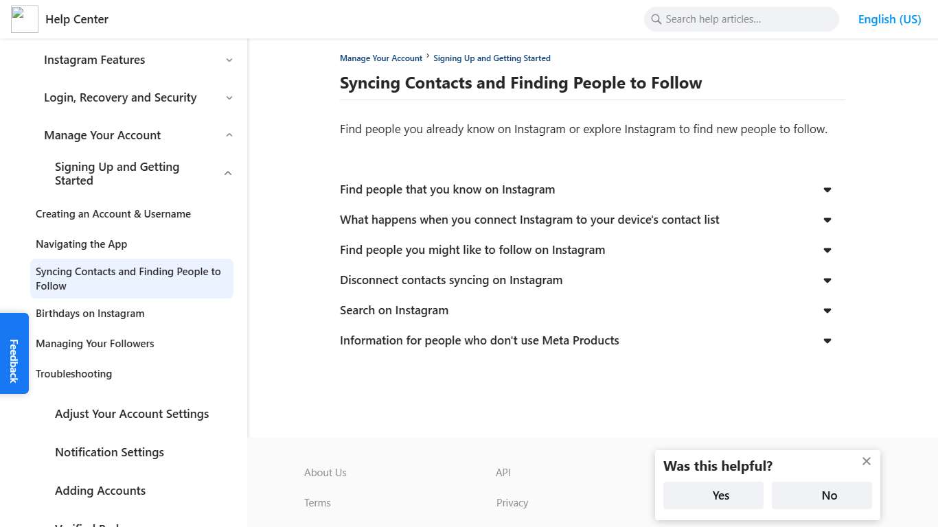 Syncing Contacts and Finding People to Follow | Instagram Help Center